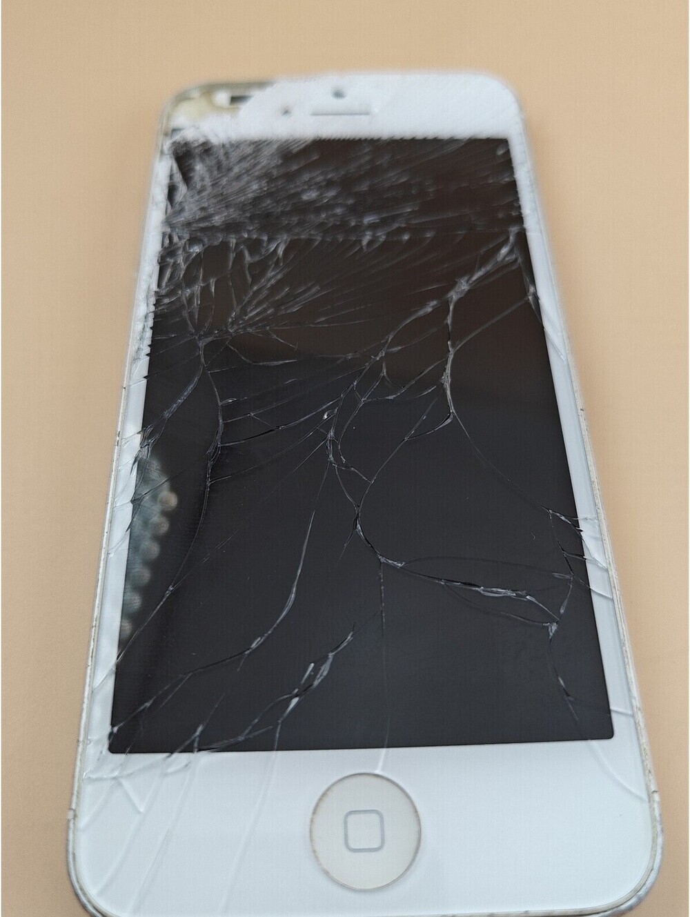 Apple iPhone 5 A1428 White Silver Cracked Screen No Power Parts Repair